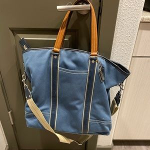 Blue coach oversized tote